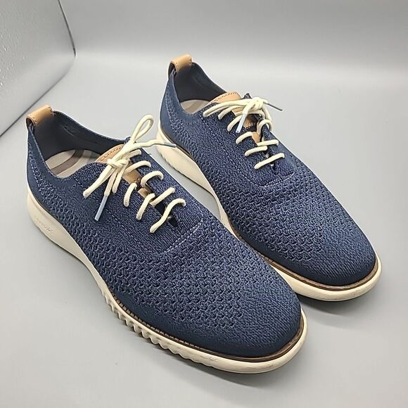 COLE HAAN Men’s Zero Grand Stitchlite Navy Blue Mesh Comfort Oxford Shoes Sz 8.5 main image 8